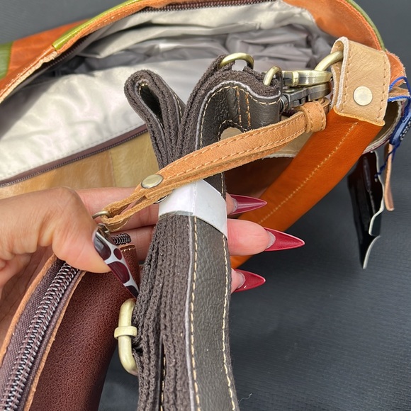 Ameri Leather patchwork leather hobo bag - Picture 9 of 13